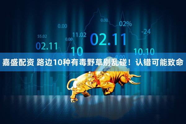 嘉盛配资 路边10种有毒野草别乱碰！认错可能致命